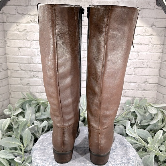 Crown Vintage Aubrie Leather Cognac Round Toe 16.5” Tall Dress Boots WMS 6M✨VGUC - Picture 7 of 16